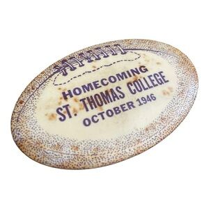 1946 St Thomas College Minnesota Homecoming Football Pin-back Button Vintage‎